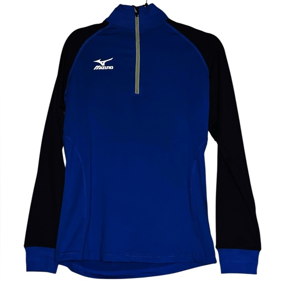 Mizuno Women's Elite 9 Prime 1/2 Zip Volleyball Jacket Small NWT blue black - Picture 3 of 10